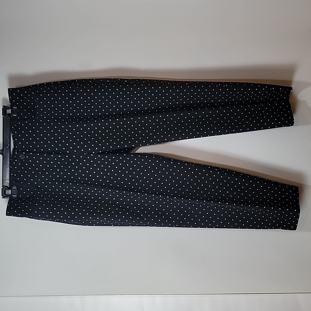 Talbots Curvy ~ Black Pants with White Polka-Dots.